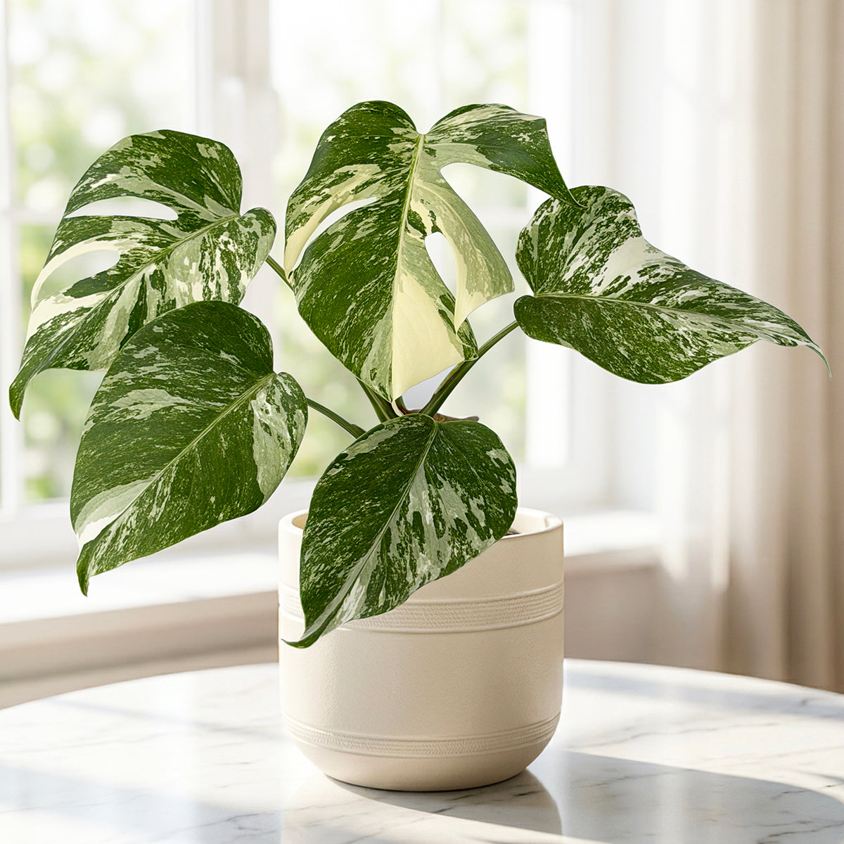 白斑モンステラボルシギアナ　MONSTERA BORSIGIANA WHITE VARIEGATED White Variegated Monstera For Sale – Logee's Plants
