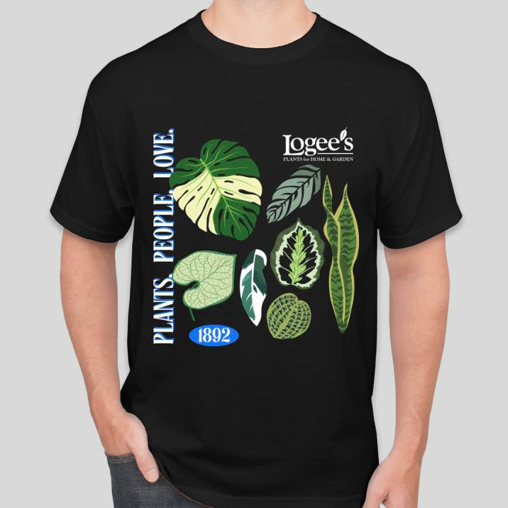 Logee's T-Shirt - Plants. People. Love. - Black